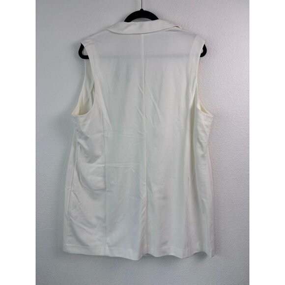 Chico's women's 3 or XL ivory sleeveless collared open front vest jacket NWT - Picture 6 of 7